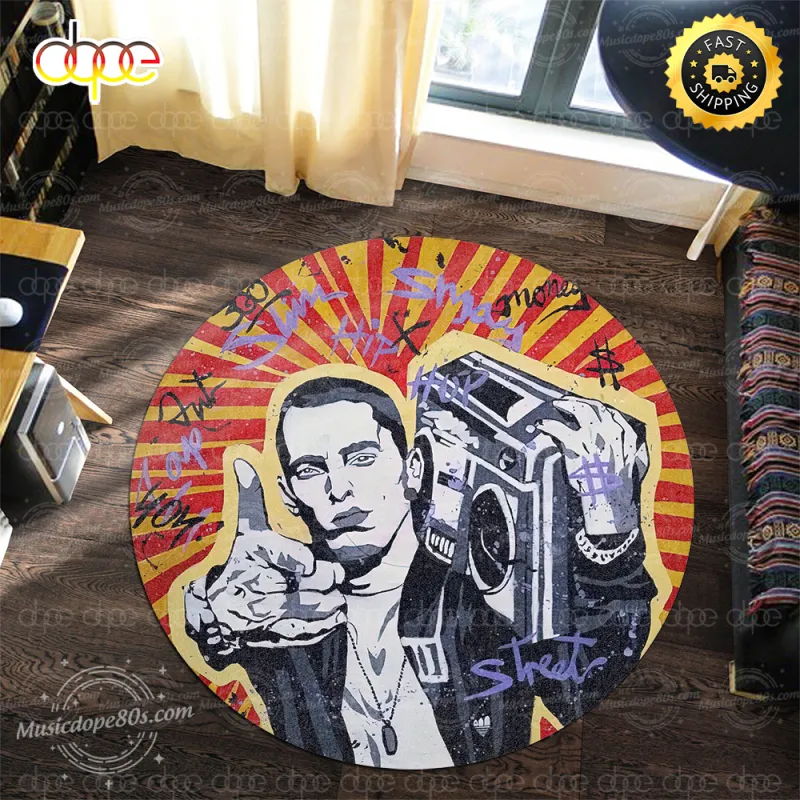 000 az Slim Shady Eminem Rap Street Art Round Rug IDF81253 Idea Fanatic