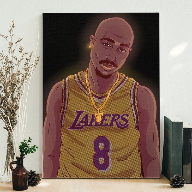 08 Tupac Shakur Los Angeles Lakers Poster Canvas Tupac Shakur Los Angeles Lakers Poster Canvas IDFCWA0190 Idea Fanatic