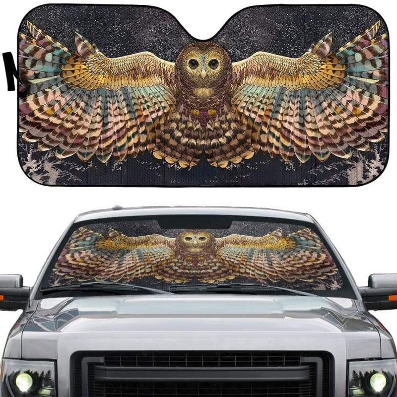 090c00601593c52465a3aabf947111ff 3D Hippielvis Presley Owl Custom Car Auto Sunshade IDF44430 Idea Fanatic