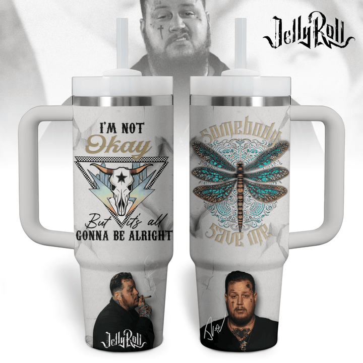 Jelly Roll Music Custom 40oz Stainless Steel Tumbler IFDD40OZ0097 Idea Fanatic