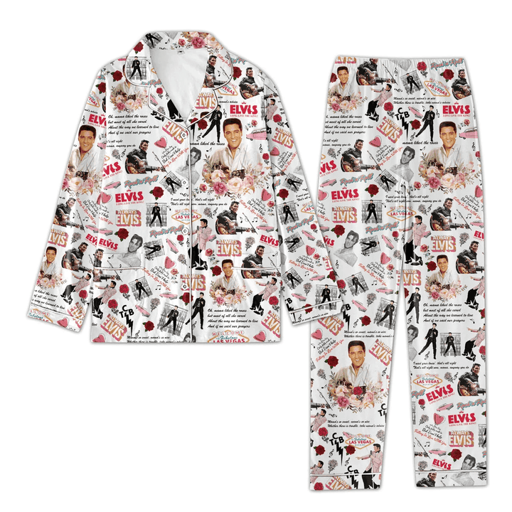 Premium Elvis Presley Button Down Pajamas La Idea Fanatic