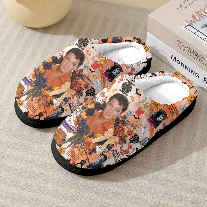 Elvis Presley Halloween Home Fleece Slippers La Idea Fanatic