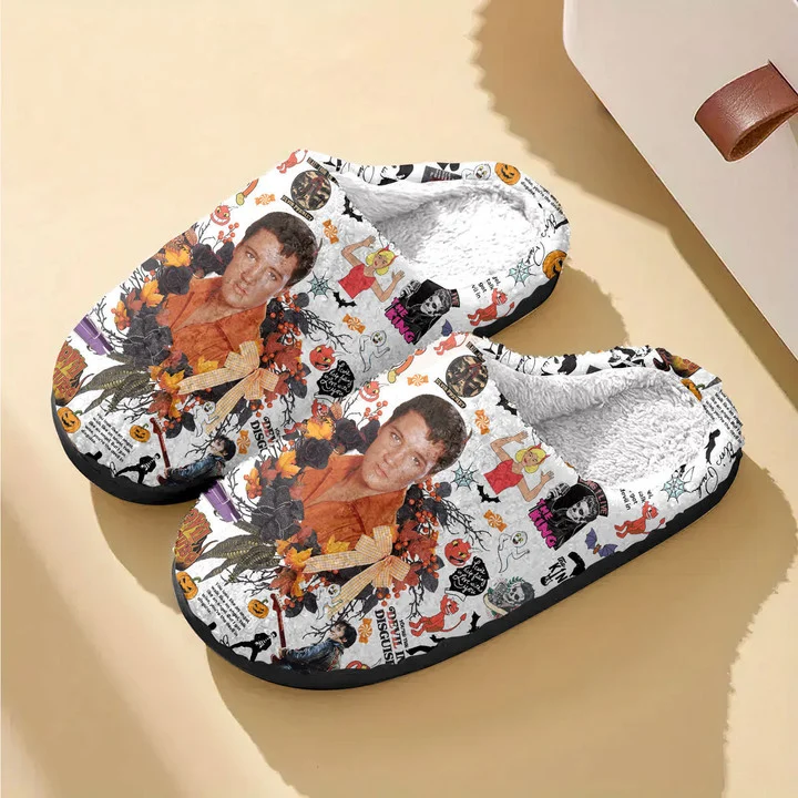 Elvis Presley Halloween Home Fleece Slippers La Idea Fanatic