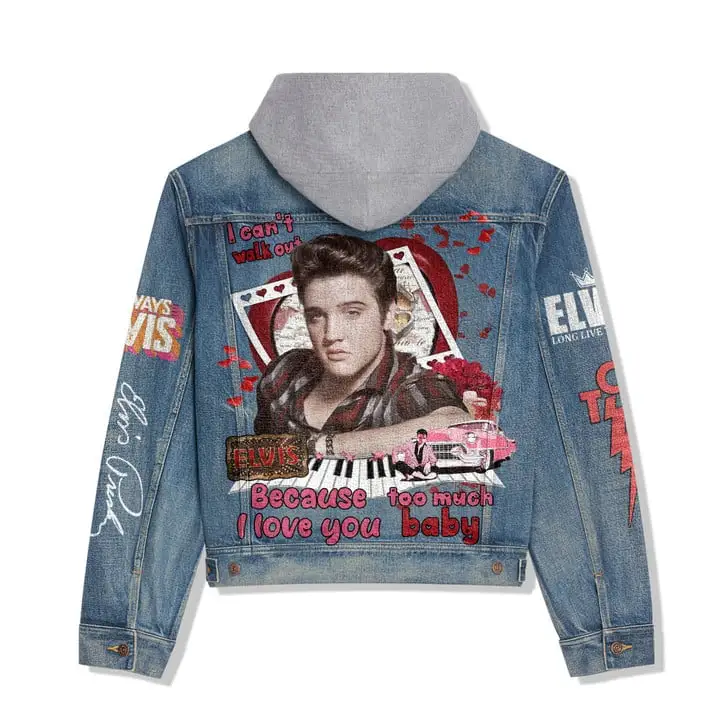 Elvis Presley Hooded Denim Jacket Tl Idea Fanatic