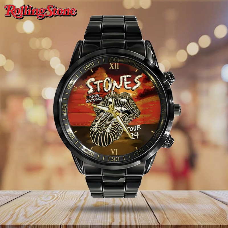 1 The Rolling Stones Black Stainless Steel Watch ANHNV4946 Yuna The Rolling Stones Black Stainless Steel Watch IFDDWCH0006 Idea Fanatic