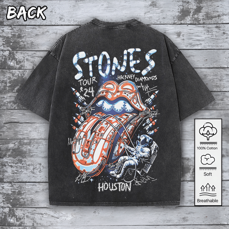 1 The rolling stone 2D Acid Washed Cotton Shirt HOATT5643 Yuna The Rolling Stones 2D Acid Washed Cotton Shirt IFDD2DW0004 Idea Fanatic