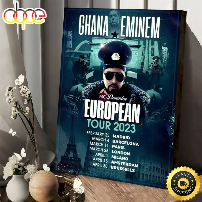 131 Ghana Eminem Europe Tour Poster Canvas IDF117223 Idea Fanatic