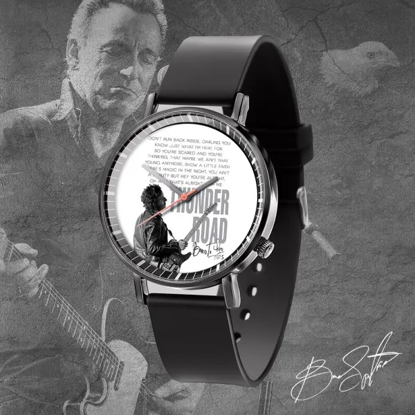 1Bruce Springsteen Black Leather Watch TANTN4904 mk1 Bruce Springsteen Black Leather Watch IDF947013 Idea Fanatic