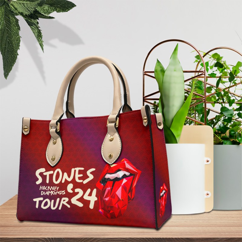 1The Rolling Stones 4 Leather Handbag MAITM4951 The Rolling Stones Premium Leather Lady HandBag IFDDLHB0009 Idea Fanatic