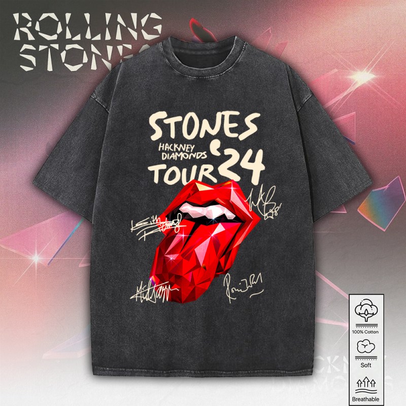 2 The Rolling Stones 2D Acid Washed Cotton Shirt MAITM7502 The Rolling Stones 2D Acid Washed Cotton Shirt IFDD2DW0006 Idea Fanatic