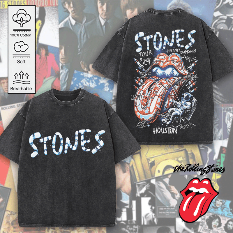 2 The rolling stone 2D Acid Washed Cotton Shirt HOATT5643 Yuna The Rolling Stones 2D Acid Washed Cotton Shirt IFDD2DW0004 Idea Fanatic