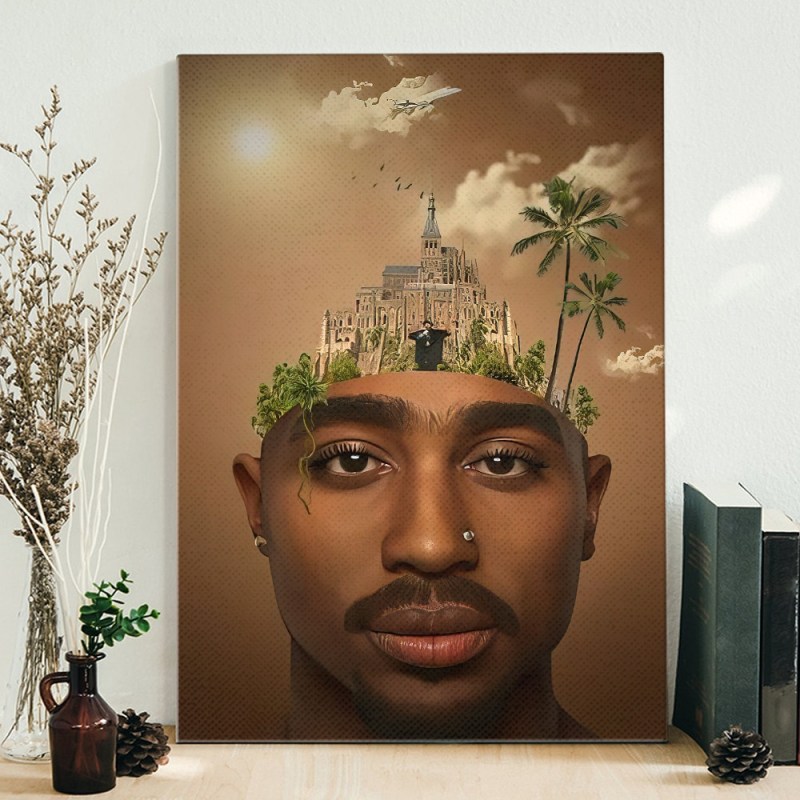 2Pac Makaveli Tree City Hip hop 90s Poster Canvas Tupac Makaveli Tree City Hip-hop 90s Poster Canvas IDFCWA0191 Idea Fanatic