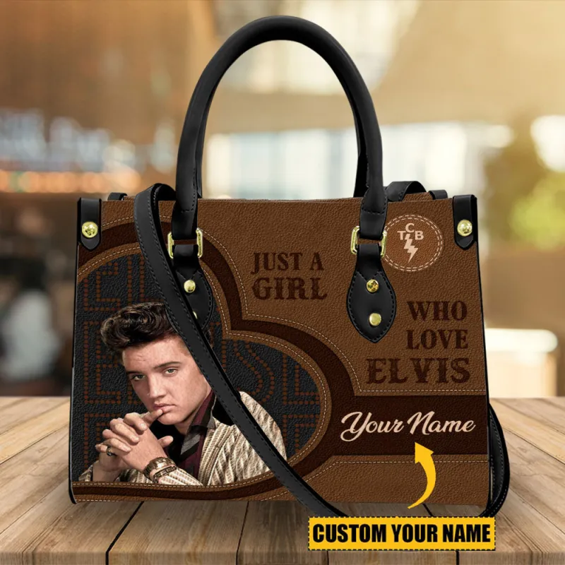 3 1 Elvis Presley Personalized Leather Handbag IDF872812 Idea Fanatic