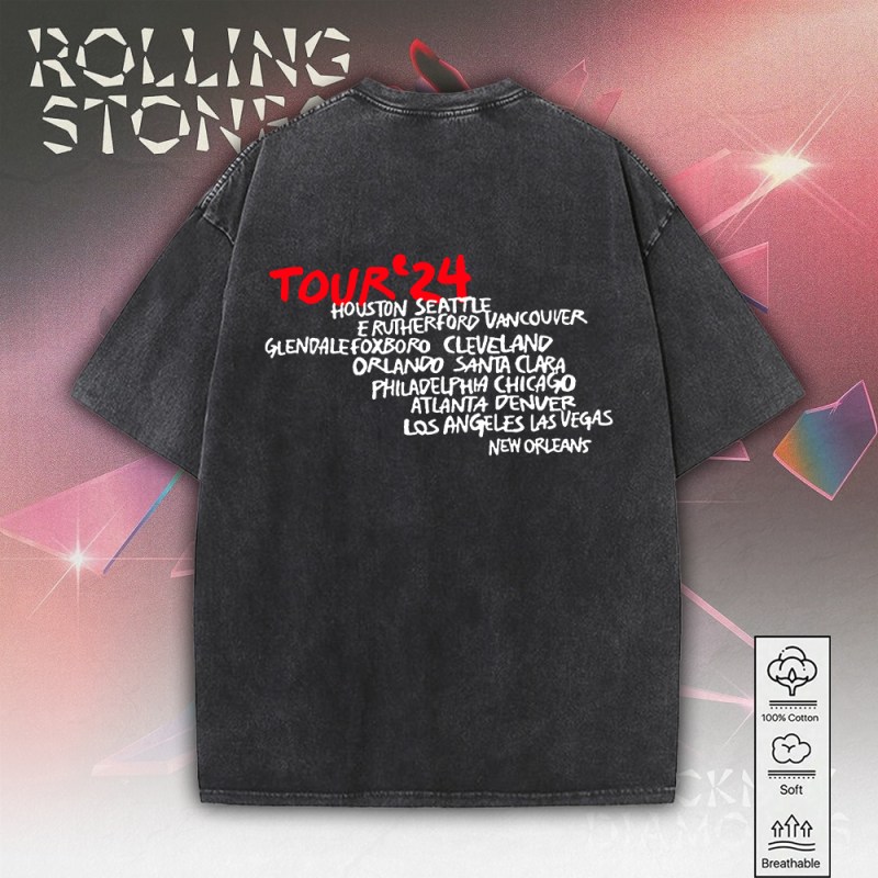 3 The Rolling Stones 2D Acid Washed Cotton Shirt MAITM7641 The Rolling Stones 2D Acid Washed Cotton Shirt IFDD2DW0009 Idea Fanatic