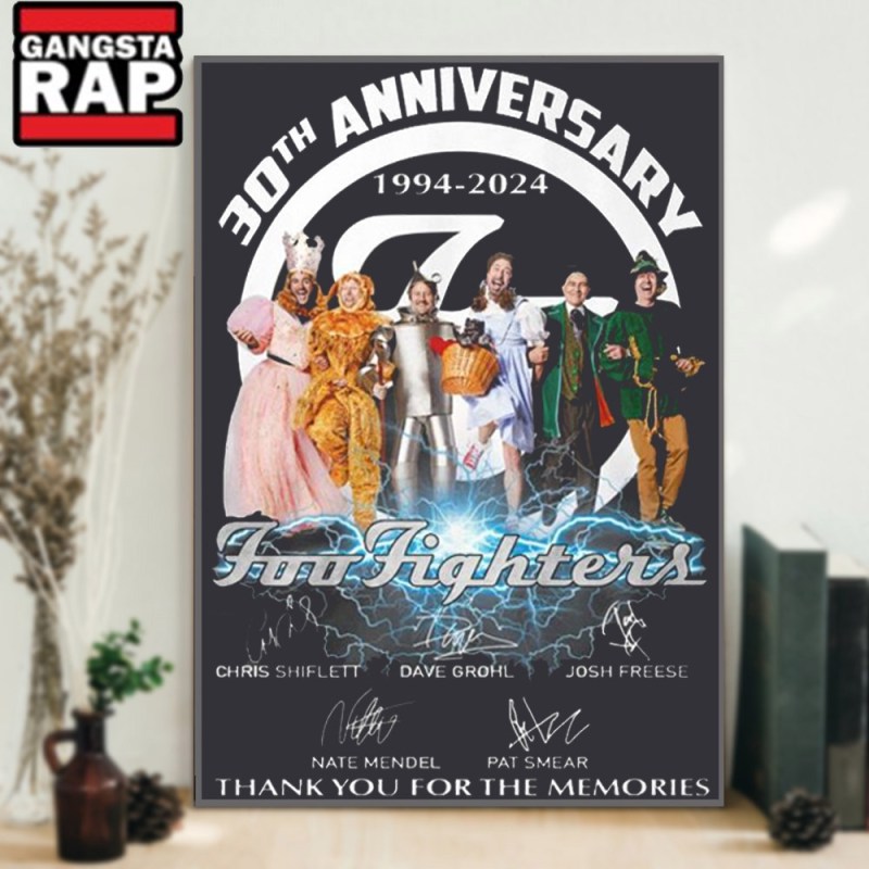 30th Anniversary 1994 2024 Foo Fighters Thank You For The Memories Signature Poster Canvas Art 30th Anniversary 1994-2024 Foo Fighters Thank You For The Memories Signature Poster Canvas Art IDFCWA0092 Idea Fanatic