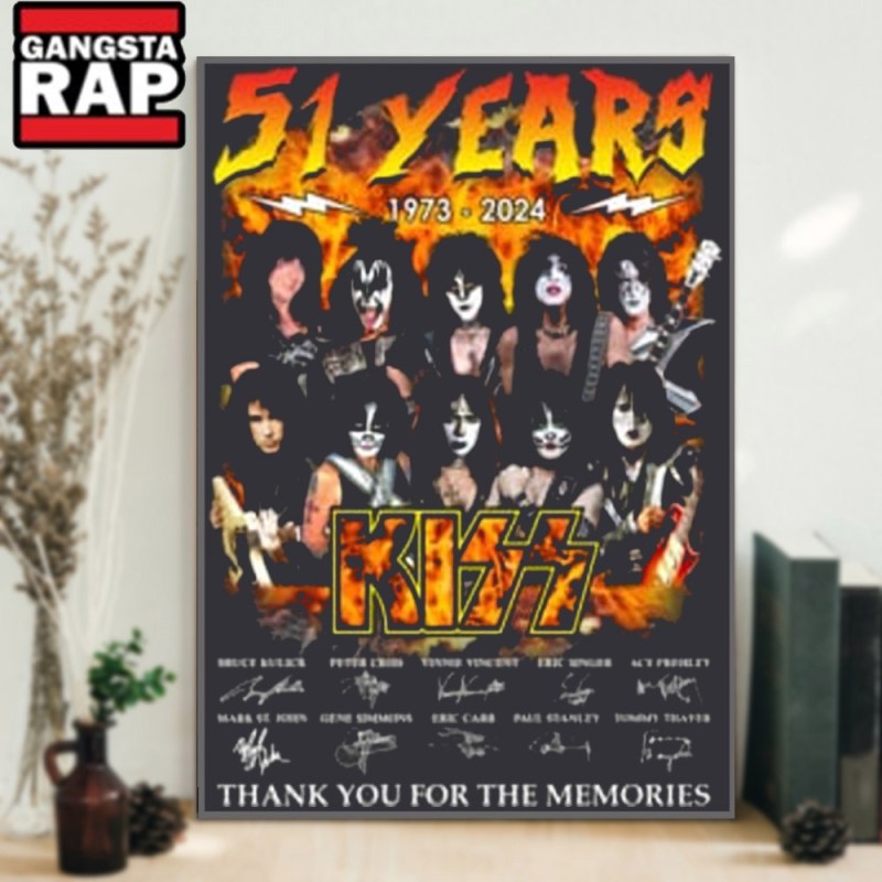 51 Years 1973 2024 Kiss Band Thank You For The Memories Signature Poster Canvas Art 51 Years 1973-2024 Kiss Band Thank You For The Memories Signature Poster Canvas Art IDFCWA0042 Idea Fanatic