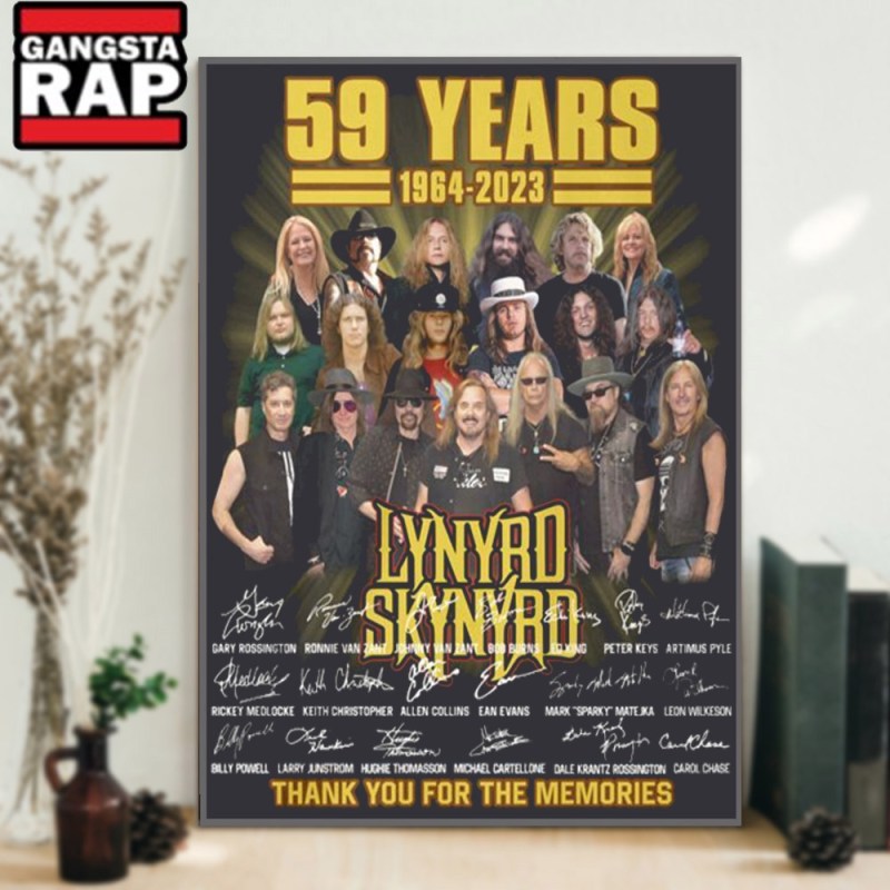 59 Years Of 1964 2023 Lynyrd Skynyrd Thank You For The Memories Signature Poster Canvas Art 59 Years Of 1964-2023 Lynyrd Skynyrd Thank You For The Memories Signature Poster Canvas Art IDFCWA0143 Idea Fanatic