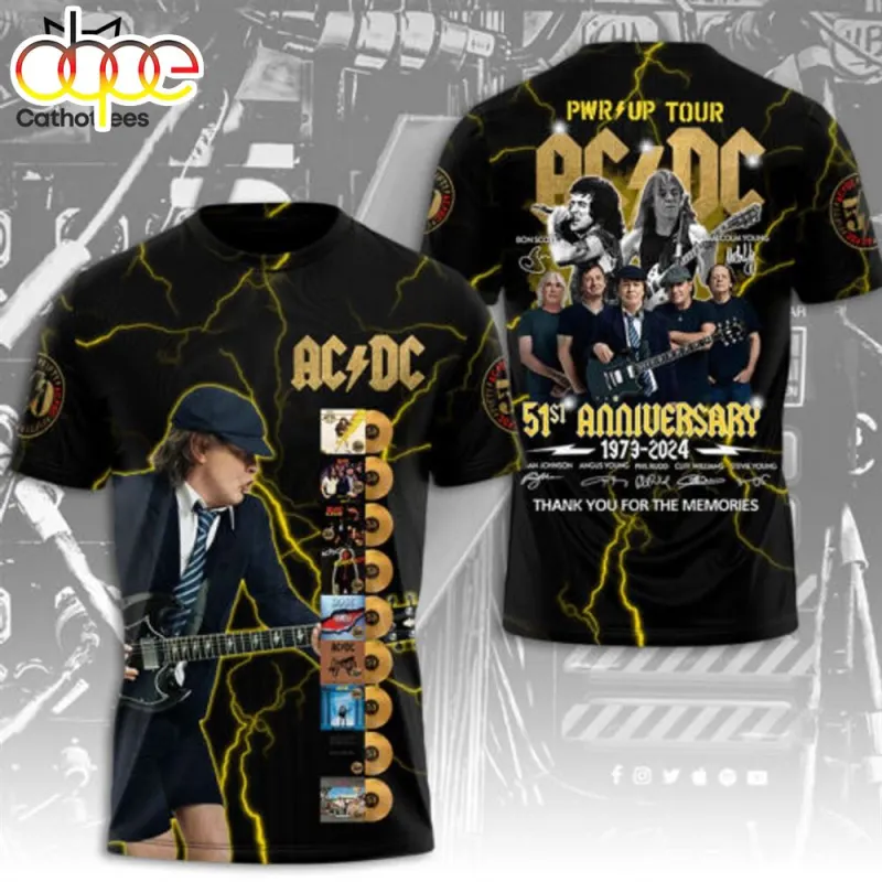 AC DC PWR Up Tour 51st Anniversary 1973 2024 Signature Thank You For The Memories 3D T Shirt AC/DC PWR Up Tour 51st Anniversary 1973-2024 Signature 3D T-Shirt IDF175224 Idea Fanatic