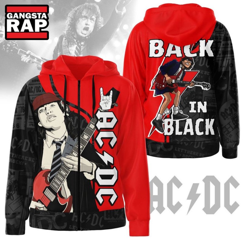 ACDC Back In Black Hoodie ACDC Band 2024 Shirt AC/DC Back In Black Hoodie IFDDHD0240-HOODIE Idea Fanatic