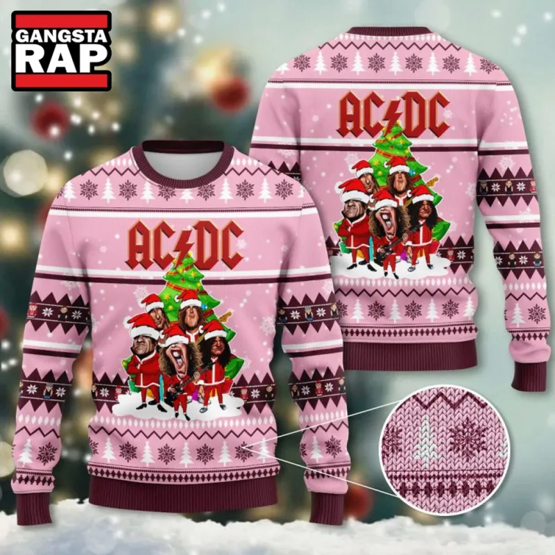 ACDC Band Graphics Funny Music Ugly Christmas Sweater AC/DC Band Graphics Funny Music Ugly Christmas Sweater IFDDUSW0145 Idea Fanatic