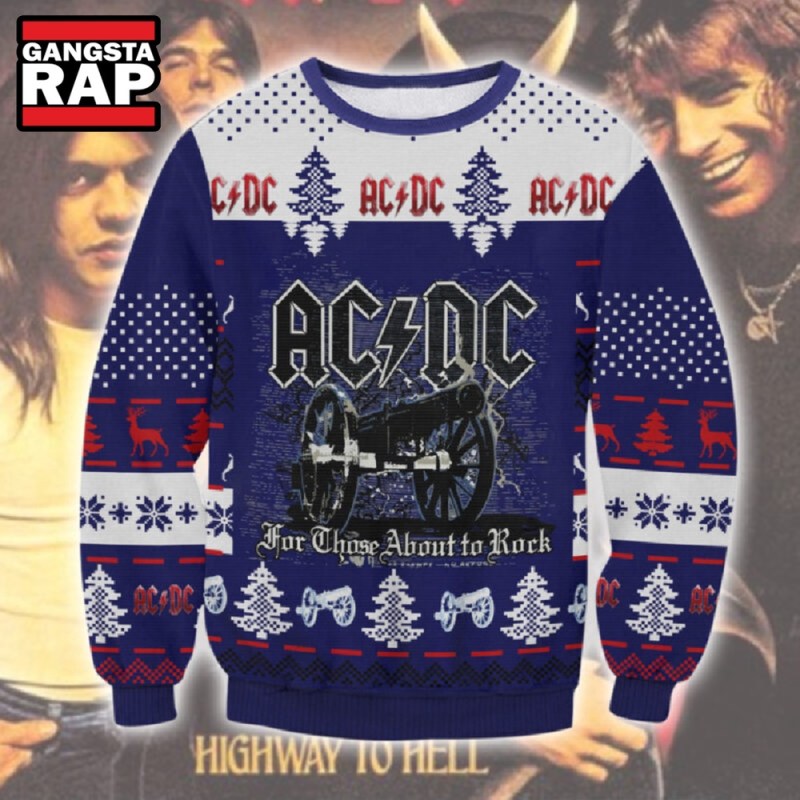 ACDC For Those About To Rock Ugly Christmas Sweater AC/DC For Those About To Rock Ugly Christmas Sweater IFDDUSW0135 Idea Fanatic