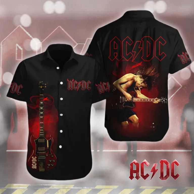 ACDC050424M49 mk 1 AC/DC x Angus Young Short Sleeve Dress Shirt ACDC050424M49 Idea Fanatic