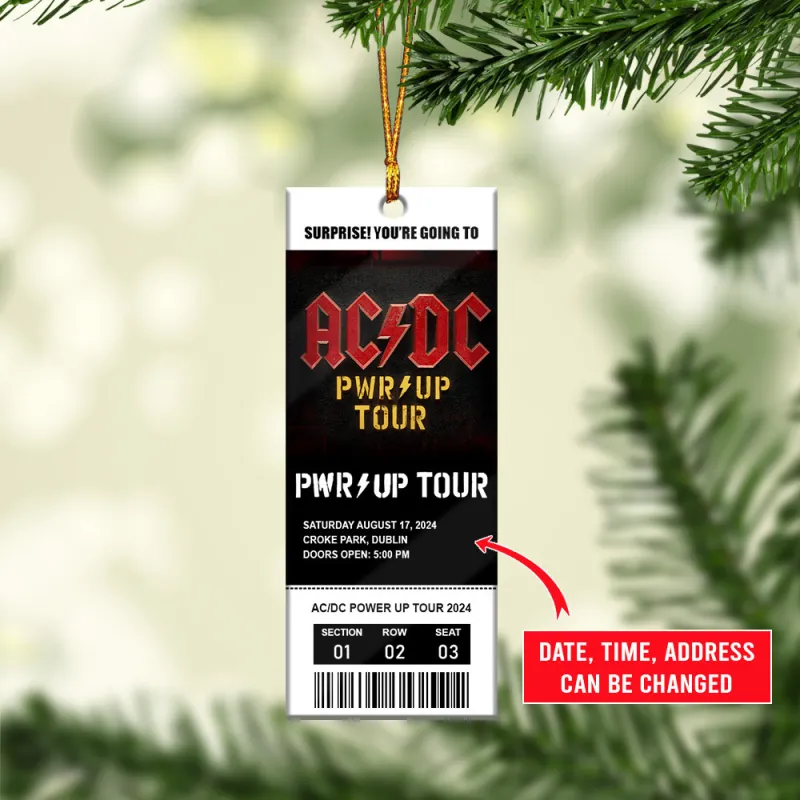 ACDC230224LNQ5TTT mk 1 AC/DC Ticket ACDC Pwr Up Tour Custom Text Ticket Ornament ACDC230224LNQ5TTT Idea Fanatic