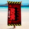 ACDC230324L96 mk AC/DC Rectangle Beach Towel ACDC230324L96 Idea Fanatic