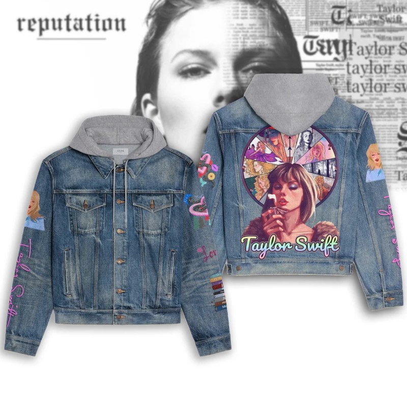 ANHNV2018 Taylor Swift Premium Hooded Denim Jacket IFDDHDJ0014 Idea Fanatic