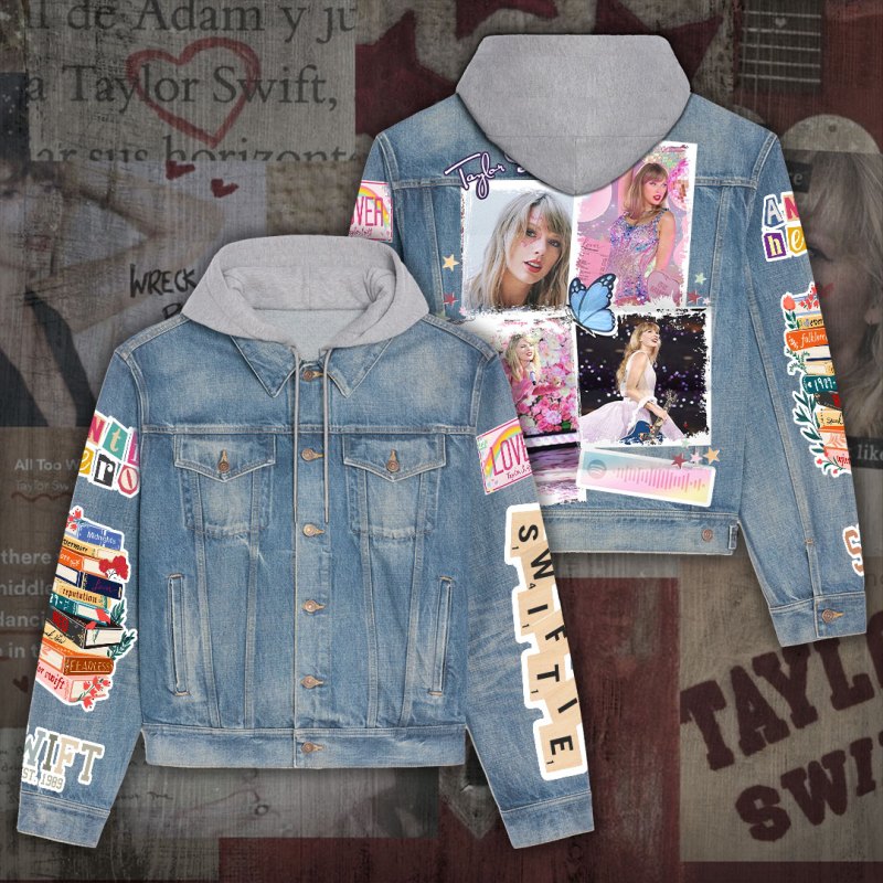 ANHNV2041 Denim hood jacket Taylor Swift Taylor Swift Premium Hooded Denim Jacket IFDDHDJ0019 Idea Fanatic