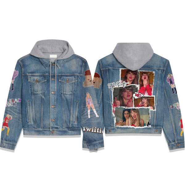 ANHNV2043 B 1 Taylor Swift Premium Hooded Denim Jacket IFDDHDJ0021 Idea Fanatic