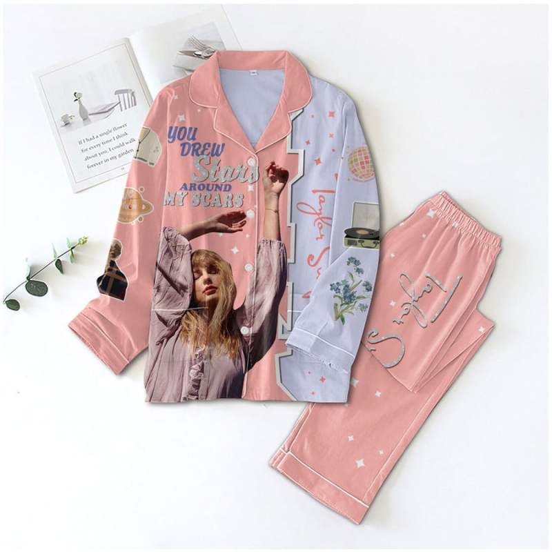 ANHNV3100 b Taylor Swift Premium Button Down Pajamas Set IFDDBDP0037 Idea Fanatic