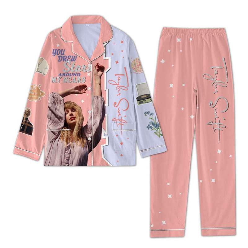 ANHNV3100 c Taylor Swift Premium Button Down Pajamas Set IFDDBDP0037 Idea Fanatic