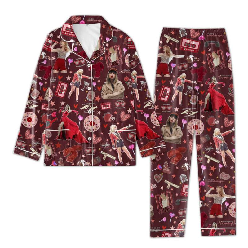 ANHNV3108 Taylor Swift Premium Button Down Pajamas Set IFDDBDP0043 Idea Fanatic