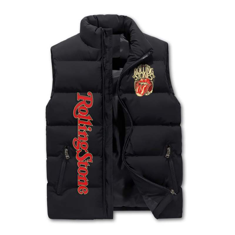 ANHNV3183 C The Rolling Stones Premium Sleeveless Puffer Jacket IFDDSPJK0004 Idea Fanatic