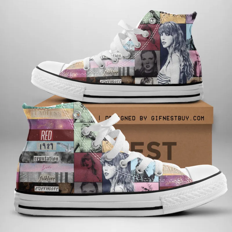 ANHNV3365 Canvas high top Taylor Swift 01 Taylor Swift Premium High Top Canvas Shoes IFDDHTCS0031 Idea Fanatic