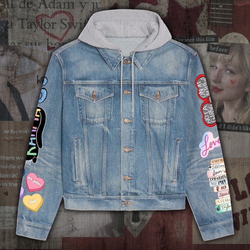 ANHNV3397 Denim hood jacket Coldplay 01 Taylor Swift Premium Hooded Denim Jacket IFDDHDJ0017 Idea Fanatic