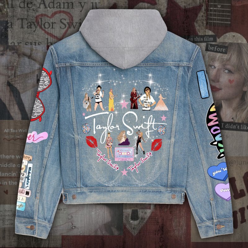 ANHNV3397 Denim hood jacket Coldplay 02 Taylor Swift Premium Hooded Denim Jacket IFDDHDJ0017 Idea Fanatic