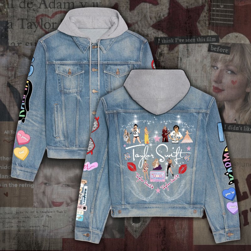 ANHNV3397 Denim hood jacket Coldplay 03 Taylor Swift Premium Hooded Denim Jacket IFDDHDJ0017 Idea Fanatic