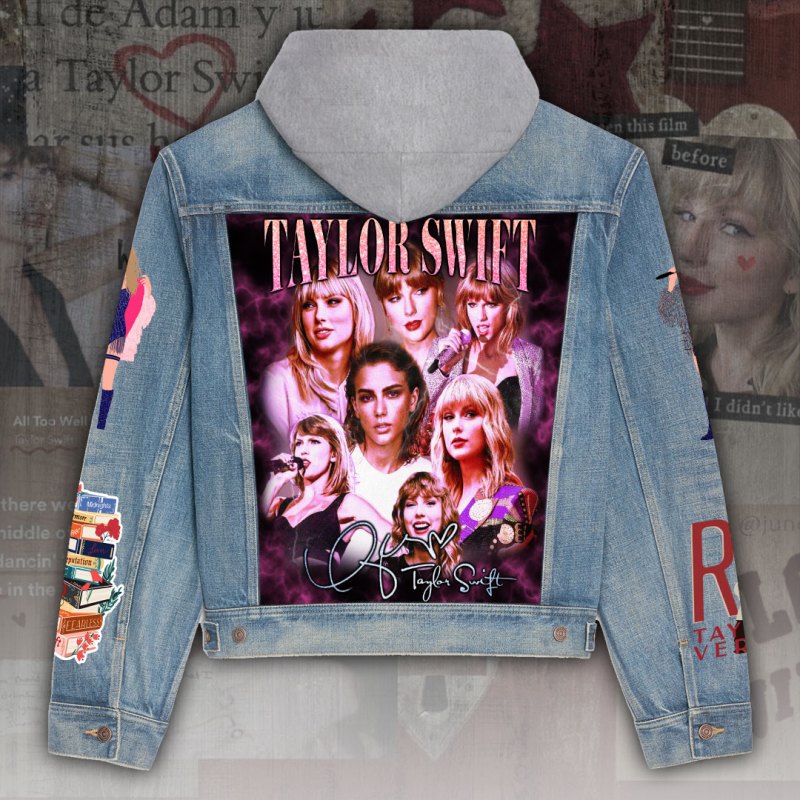 ANHNV3413 Denim hood jacket Taylor Swift 02 Taylor Swift Premium Hooded Denim Jacket IFDDHDJ0008 Idea Fanatic