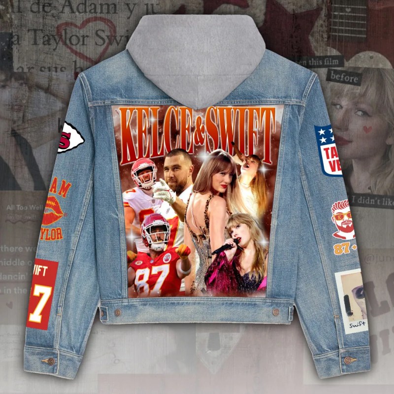 ANHNV3427 Denim hood jacket Taylor Swift 02 Taylor Swift Premium Hooded Denim Jacket IFDDHDJ0012 Idea Fanatic