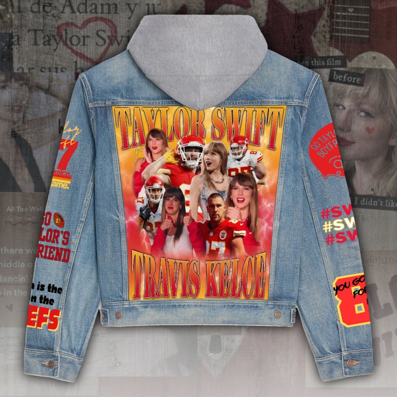 ANHNV3428 Denim hood jacket Taylor Swift 02 Taylor Swift Premium Hooded Denim Jacket IFDDHDJ0013 Idea Fanatic