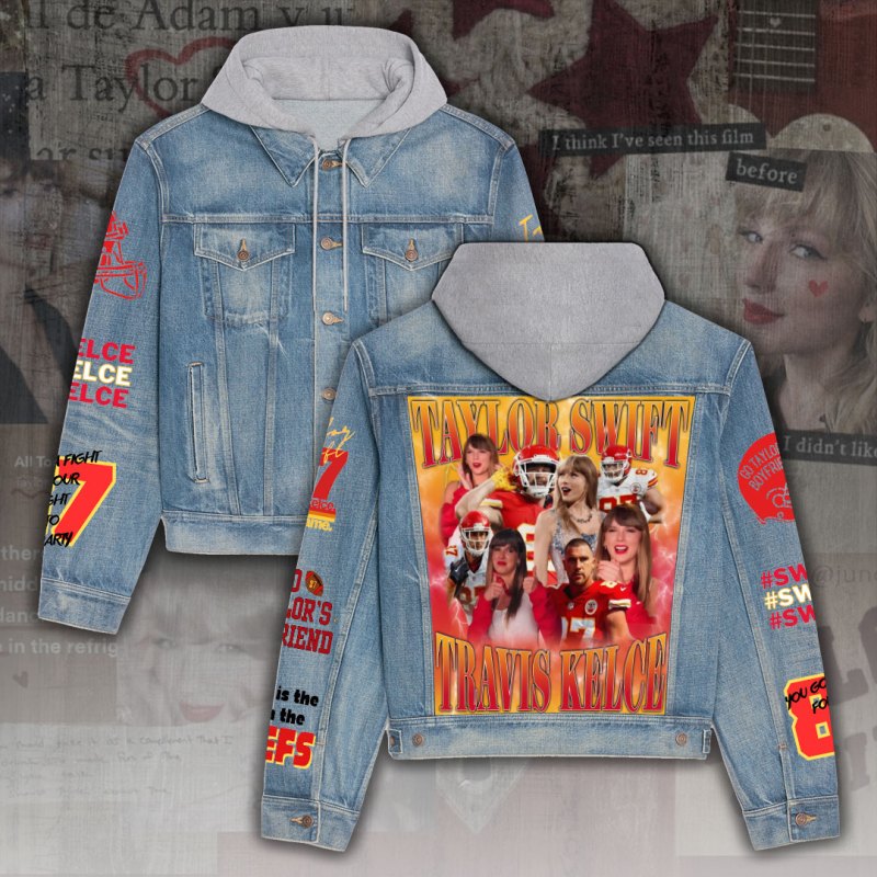 ANHNV3428 Denim hood jacket Taylor Swift Taylor Swift Premium Hooded Denim Jacket IFDDHDJ0013 Idea Fanatic