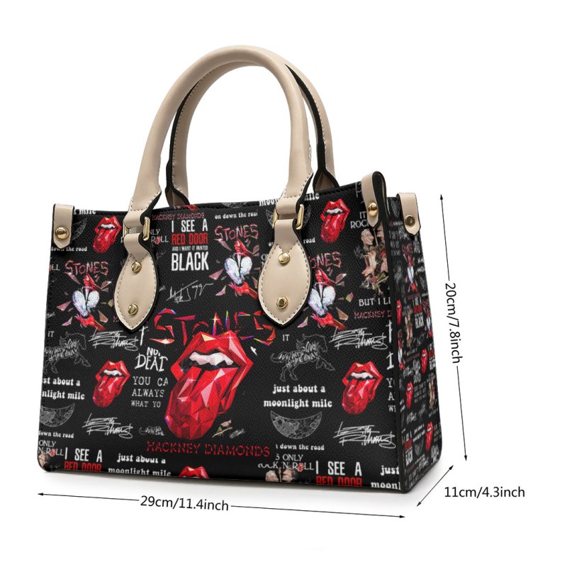 ANHNV3487 Leather handbag The Rolling Stones 05 The Rolling Stones Premium Leather Lady HandBag IFDDLHB0003 Idea Fanatic