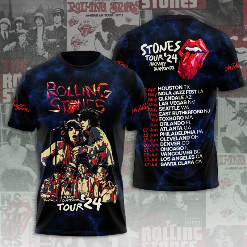 ANHNV3504 Tshirt The Rolling Stones The Rolling Stones Combo 3D Apparels IFDDCLEC0013 Idea Fanatic