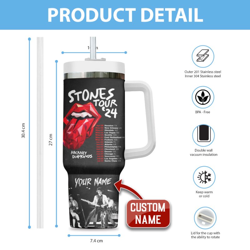 ANHNV3725 Stanley Tumbler The Rolling Stones 03 The Rolling Stones Personalized 40oz Stanley Tumbler IFDD40OZ0149 Idea Fanatic