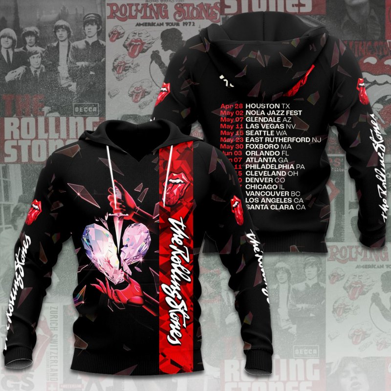 ANHNV3874 Hoodie The Rolling Stones The Rolling Stones Combo 3D Apparels IFDDCLEC0029 Idea Fanatic