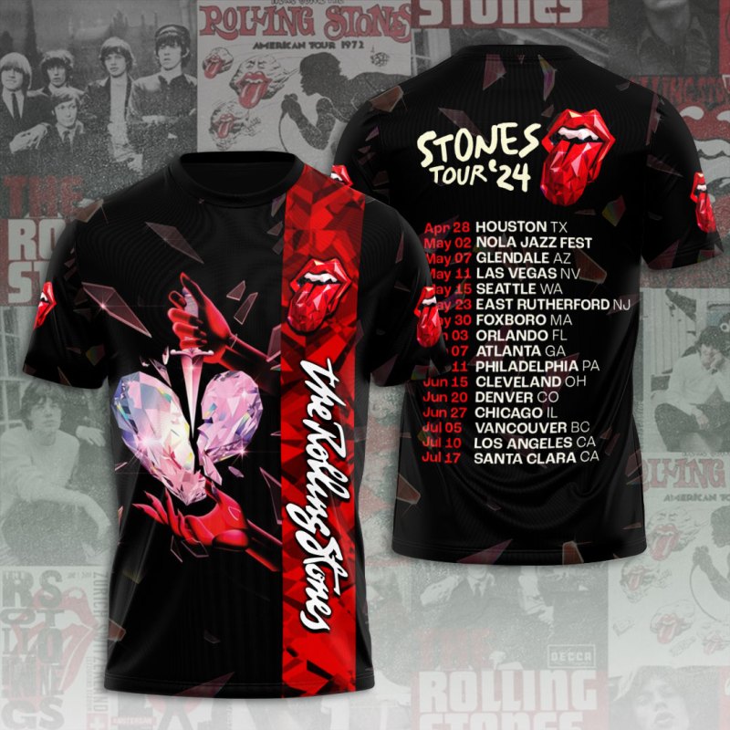 ANHNV3874 Tshirt The Rolling Stones The Rolling Stones Combo 3D Apparels IFDDCLEC0029 Idea Fanatic