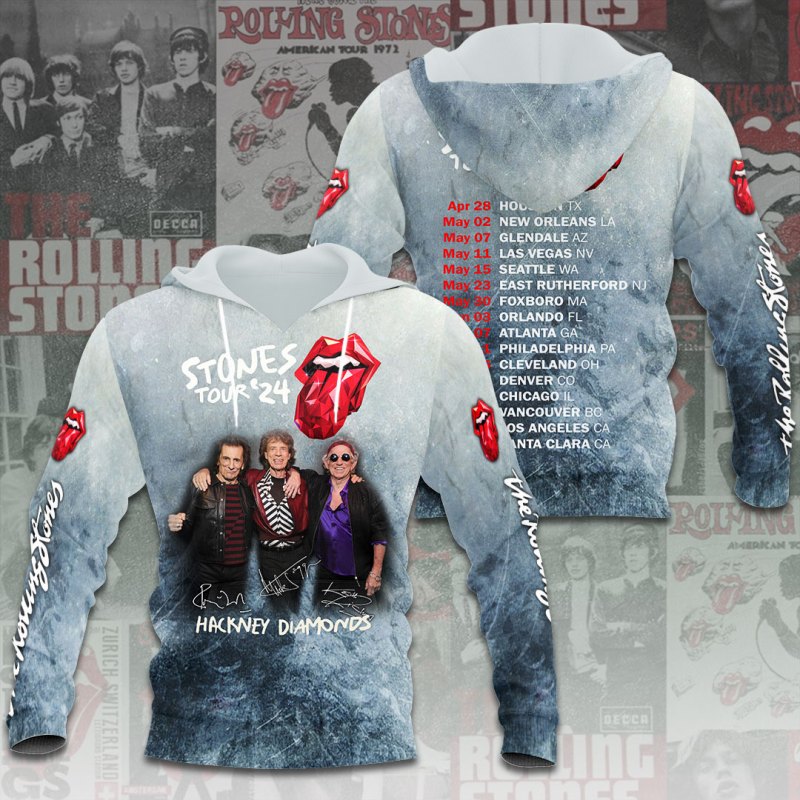 ANHNV3877 Hoodie The Rolling Stones The Rolling Stones Combo 3D Apparels IFDDCLEC0032 Idea Fanatic