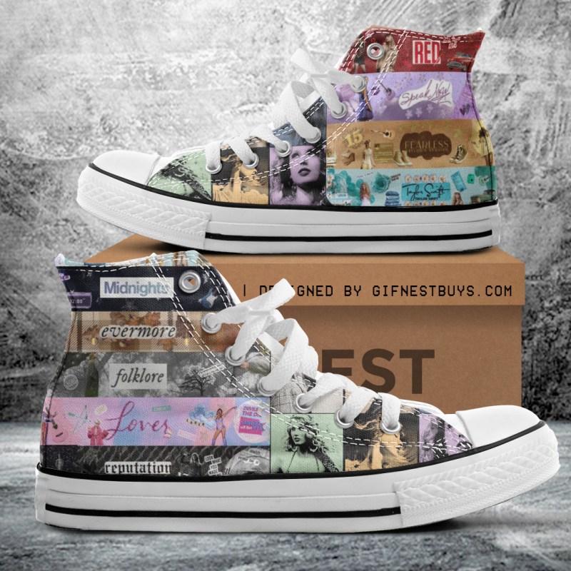 ANHNV4121 High top Canvas Shoes Taylor Swift 01 Taylor Swift Premium High Top Canvas Shoes IFDDHTCS0033 Idea Fanatic